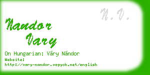 nandor vary business card