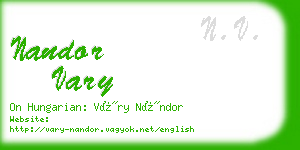 nandor vary business card